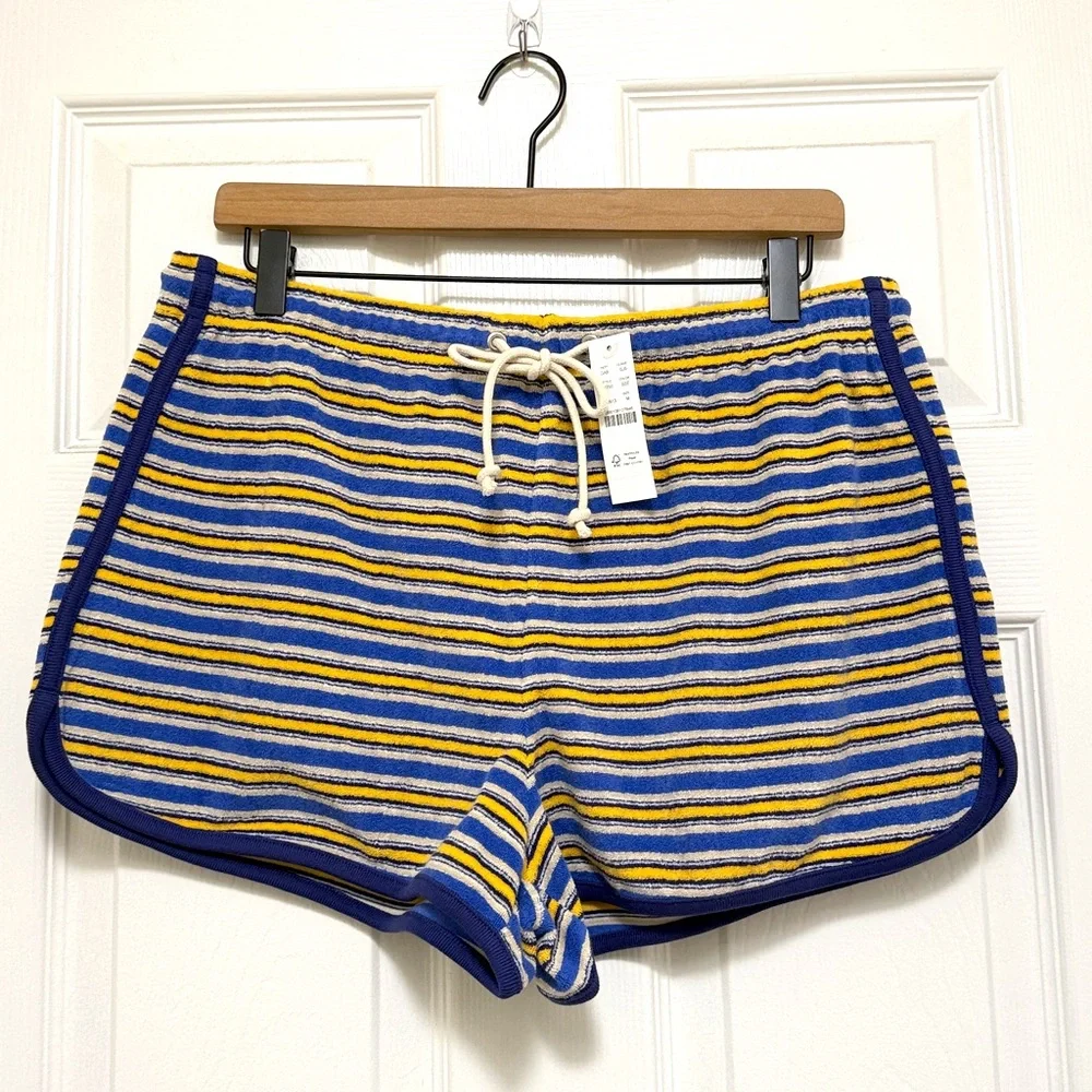 NWT J.Crew Towel Terry Short in Stripe